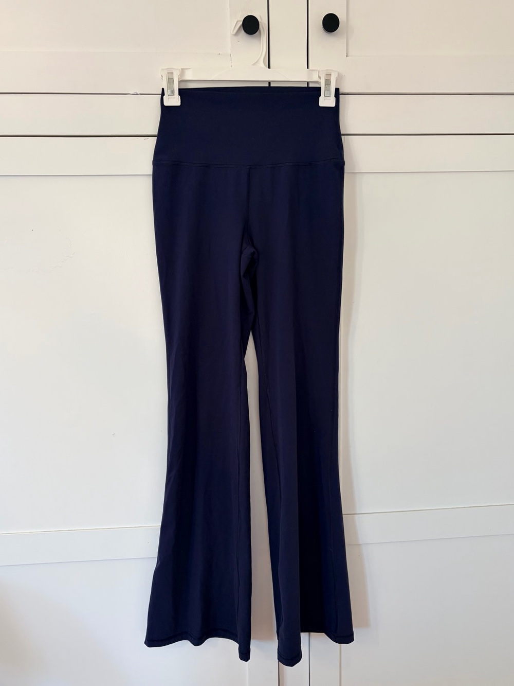 Velocity Navy Blue High Waist Active Stretch Roxy Flare Leggings Size Small